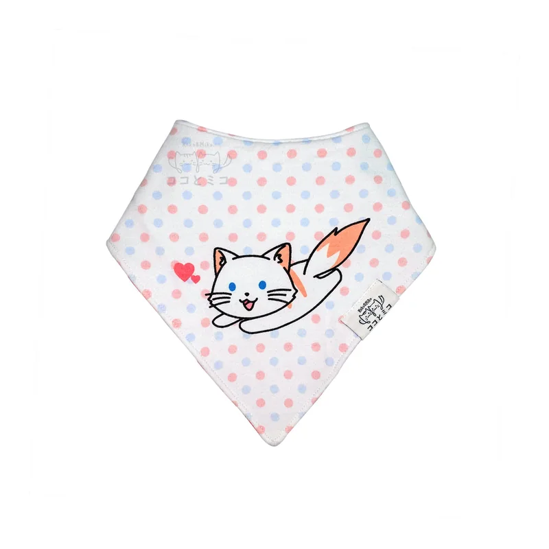 Polka White Koko and Miko reversible bandana bib