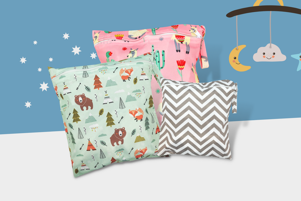 Koko and Miko's 3-Piece Set Waterproof Wet Bags are designed with strong snaps to keep the baby's diaper perfectly in place. Made of high-quality fabric, it is reusable and the best chemical-free option for your baby with maximum leak protection.